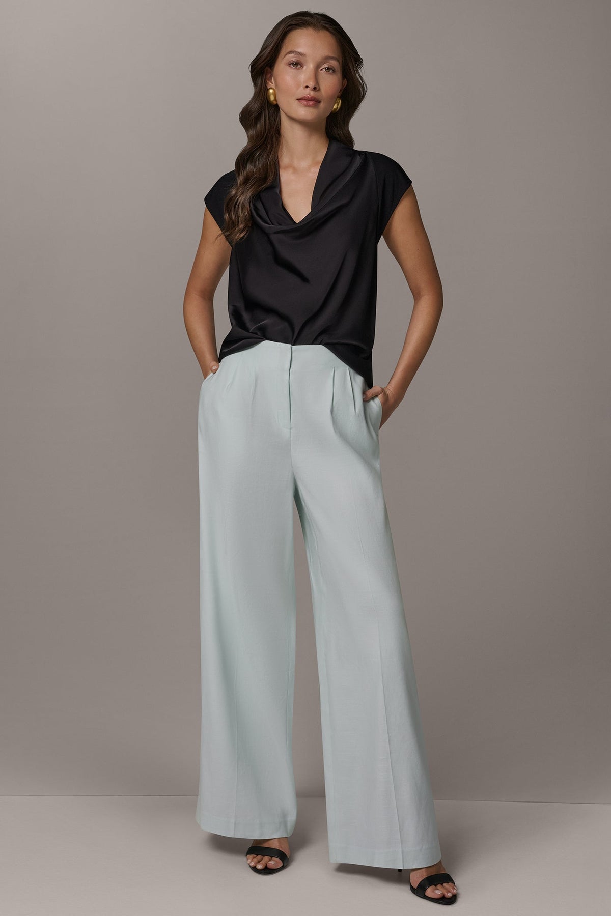 EXTRA HIGH-RISE PLEATED WIDE-LEG PANT - Skylight