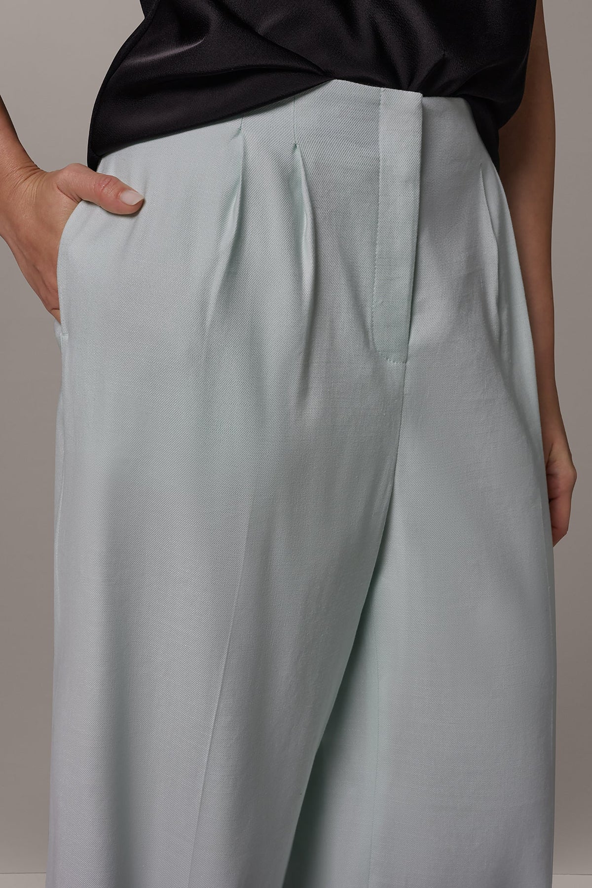 EXTRA HIGH-RISE PLEATED WIDE-LEG PANT - Skylight