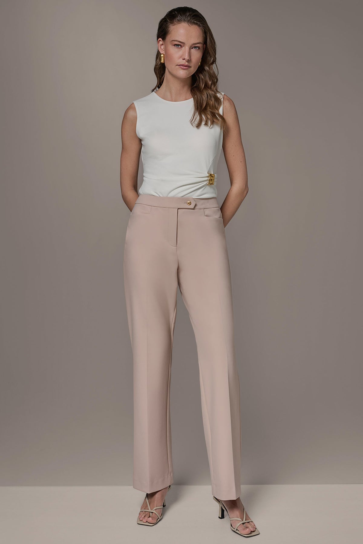 MID-RISE BOOTCUT SUIT PANT - Snow Petal