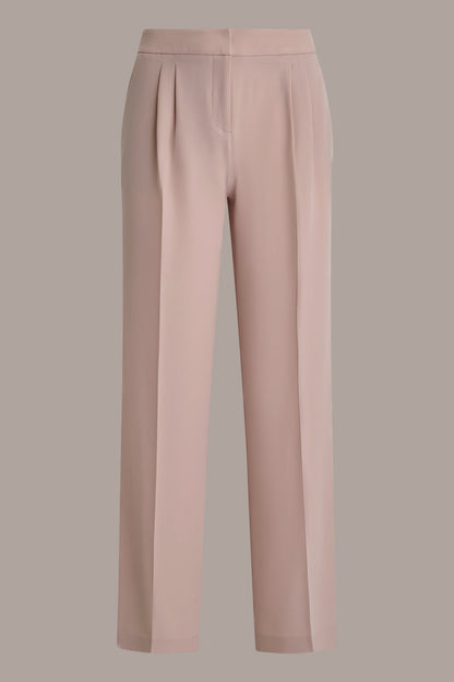 MID-RISE PLEATED WIDE-LEG SUIT PANT - Snow Petal