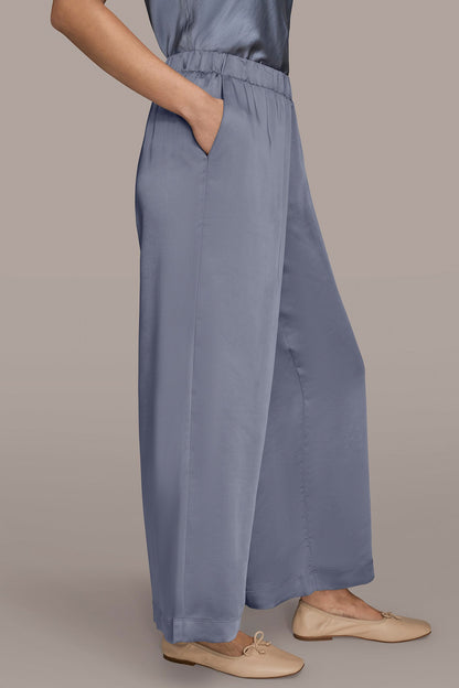 SATIN MID-RISE RELAXED PANT - Tempest