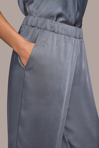 SATIN MID-RISE RELAXED PANT - Tempest