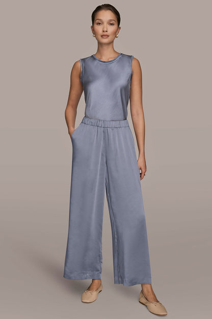 SATIN MID-RISE RELAXED PANT - Tempest