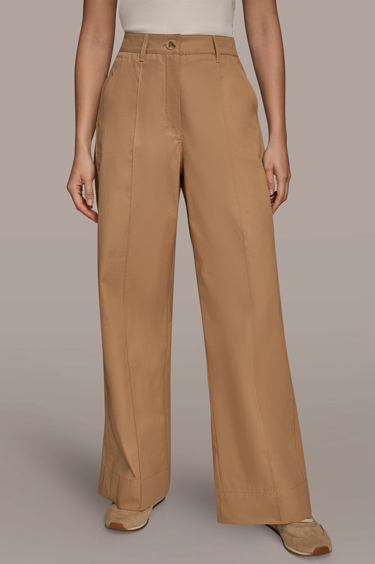 HIGH-RISE PINTUCKED TROUSER - FAWN