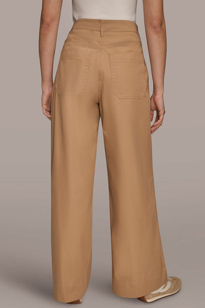 HIGH-RISE PINTUCKED TROUSER - FAWN