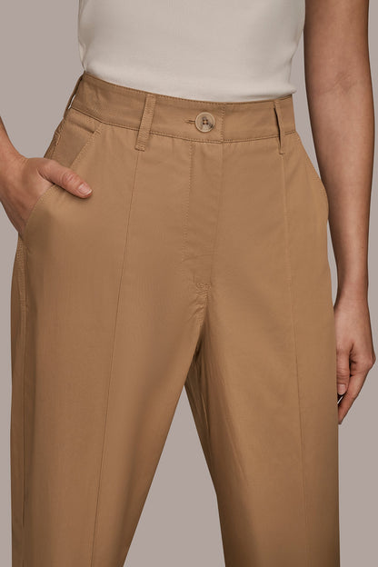 HIGH-RISE PINTUCKED TROUSER - FAWN