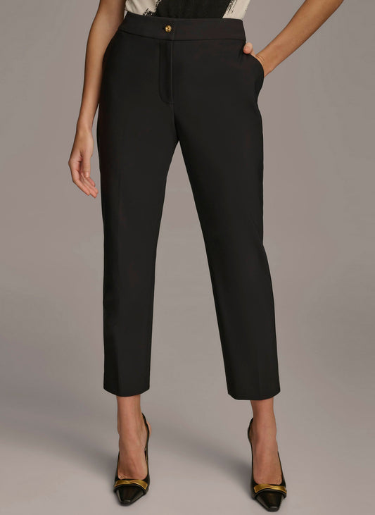 SLIM LEG ANKLE LENGTH PANT - Black