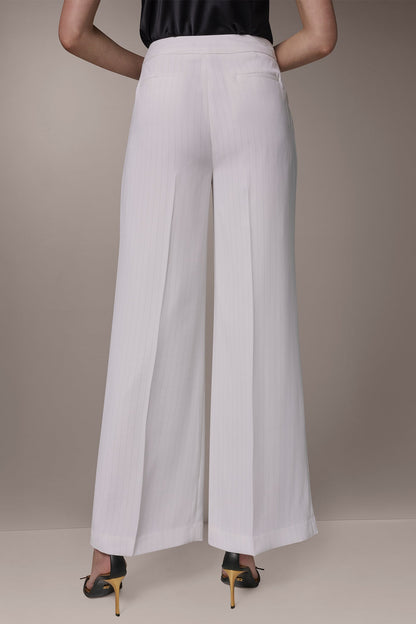 MID-RISE PINSTRIPE WIDE-LEG SUIT PANT - Cream/Tuscan Grey