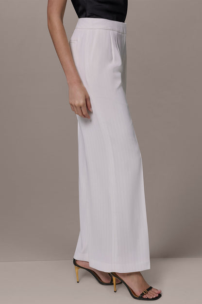 MID-RISE PINSTRIPE WIDE-LEG SUIT PANT - Cream/Tuscan Grey