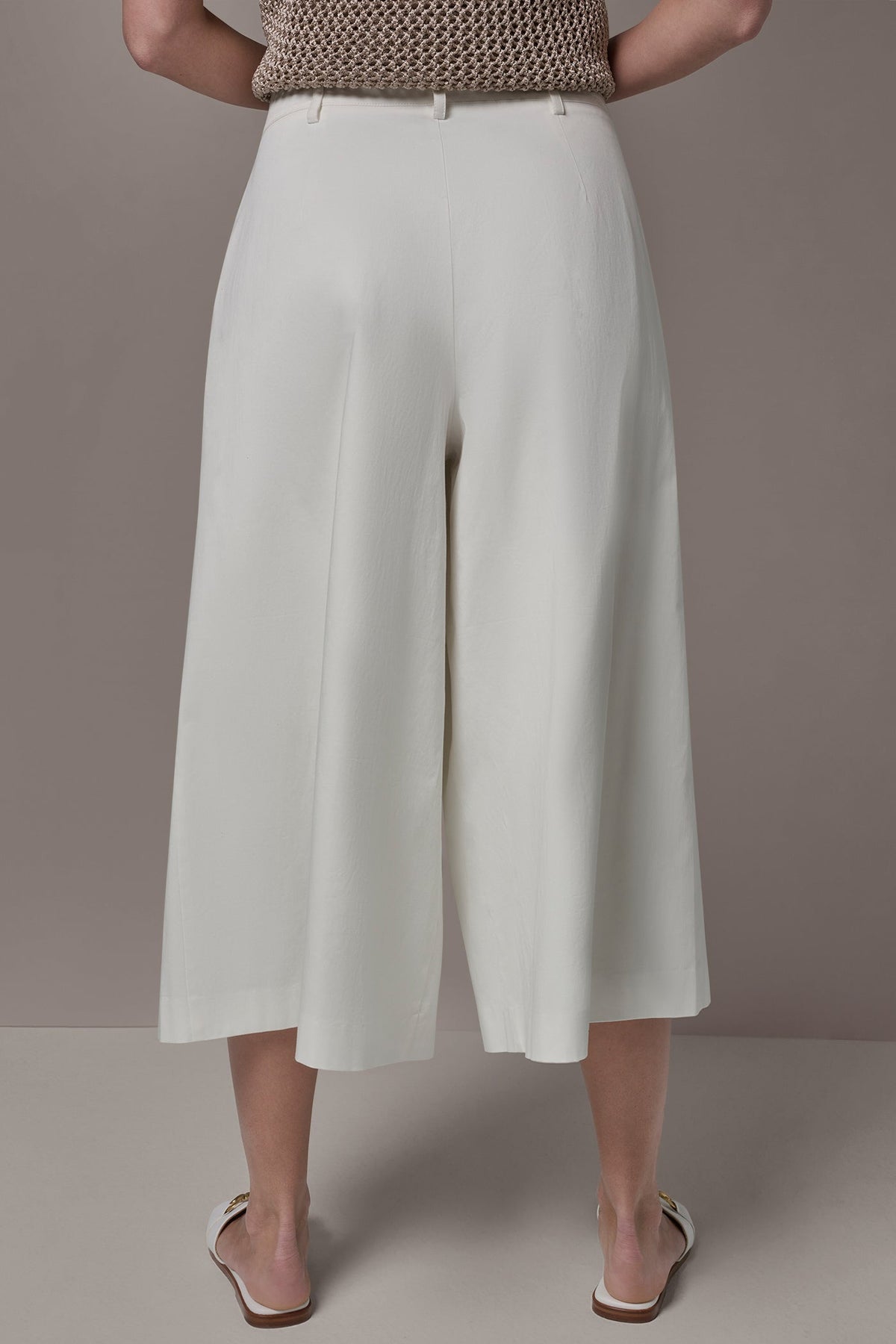 EXTRA HIGH-RISE COTTON-SATEEN PLEATED WIDE-LEG PANT - Cream