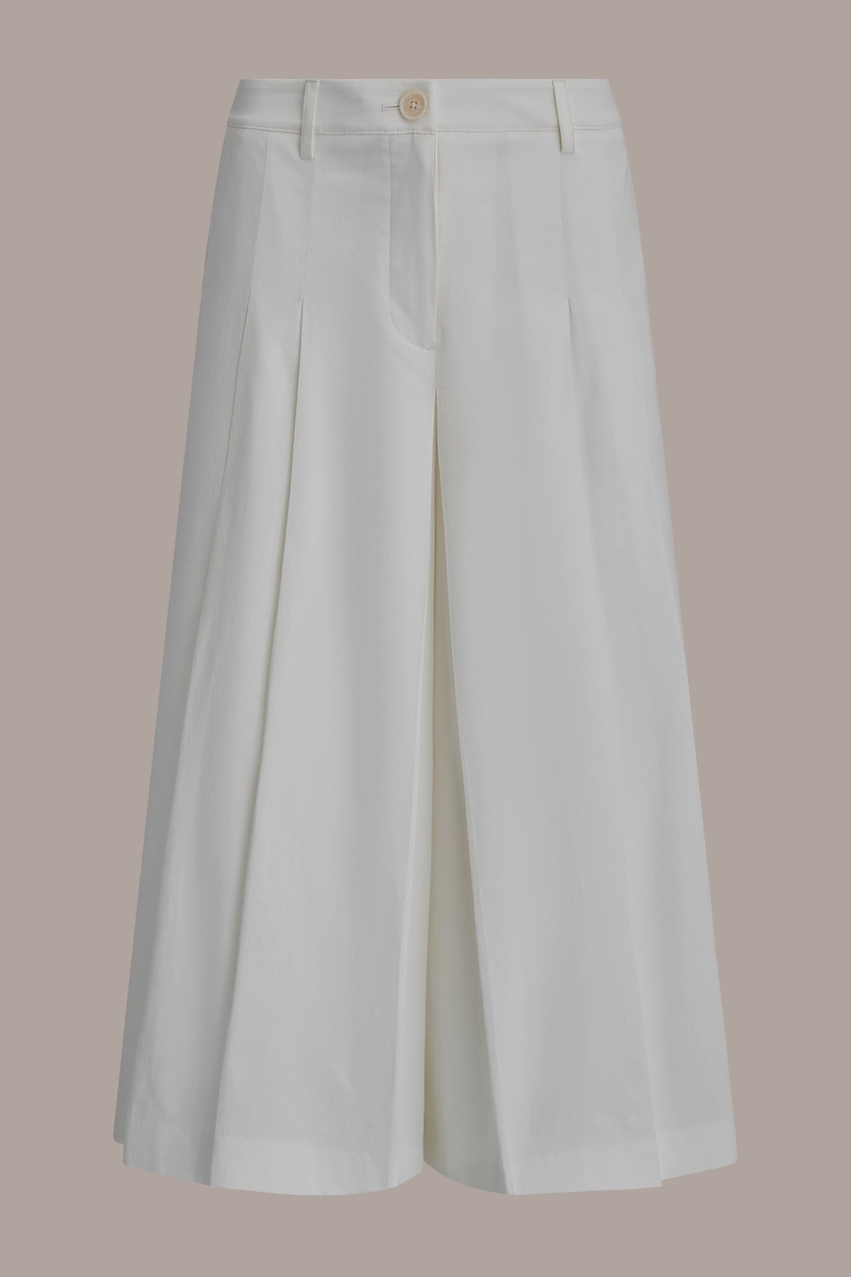 EXTRA HIGH-RISE COTTON-SATEEN PLEATED WIDE-LEG PANT - Cream