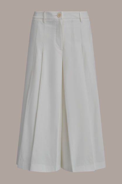EXTRA HIGH-RISE COTTON-SATEEN PLEATED WIDE-LEG PANT - Cream