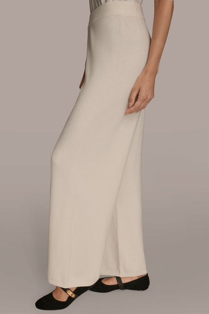HIGH-RISE WIDE-LEG SWEATER ANKLE PANT - cream