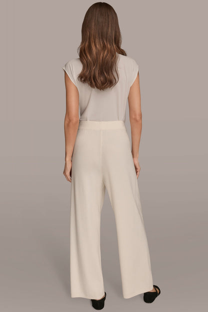 HIGH-RISE WIDE-LEG SWEATER ANKLE PANT - cream