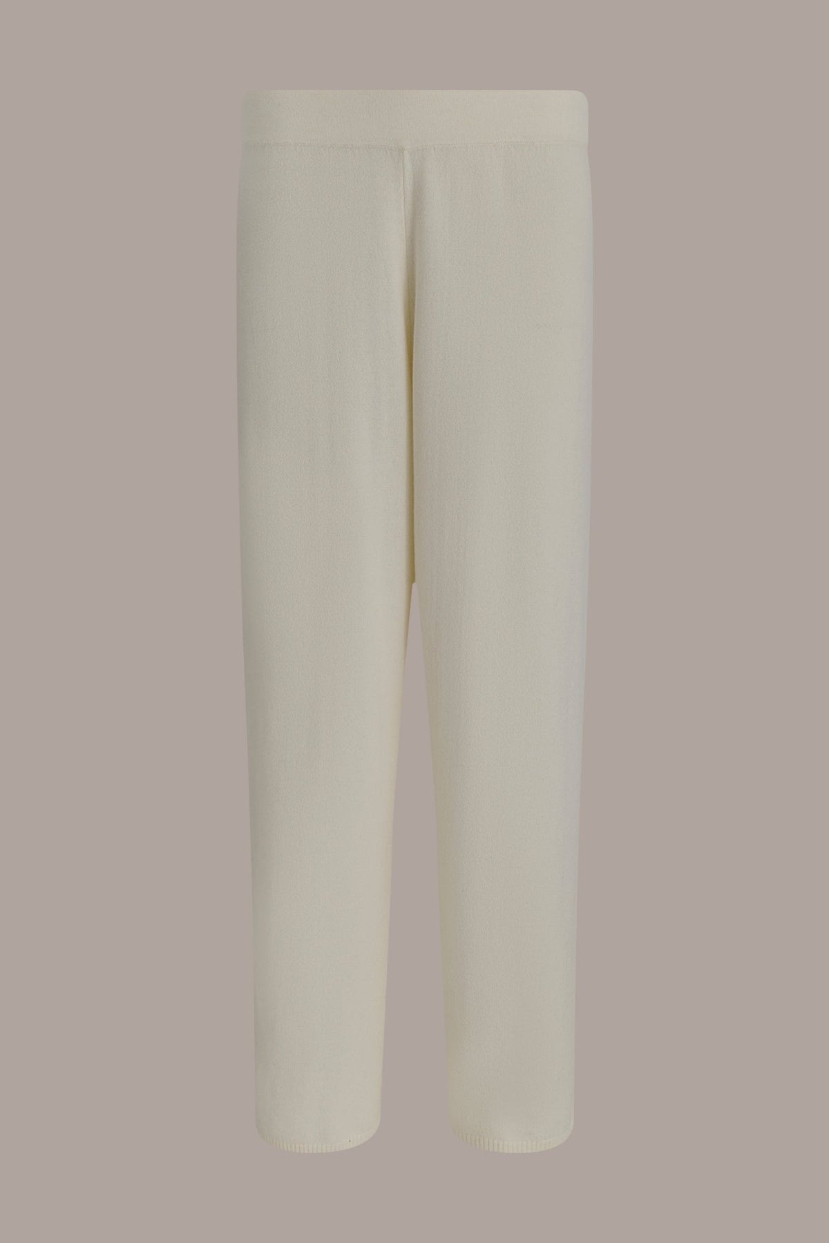 HIGH-RISE WIDE-LEG SWEATER ANKLE PANT - cream