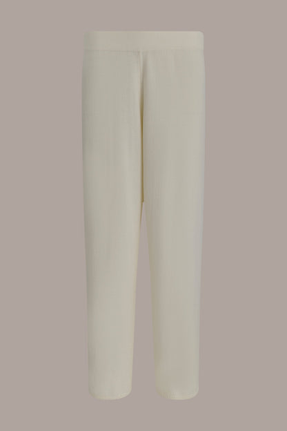 HIGH-RISE WIDE-LEG SWEATER ANKLE PANT - cream