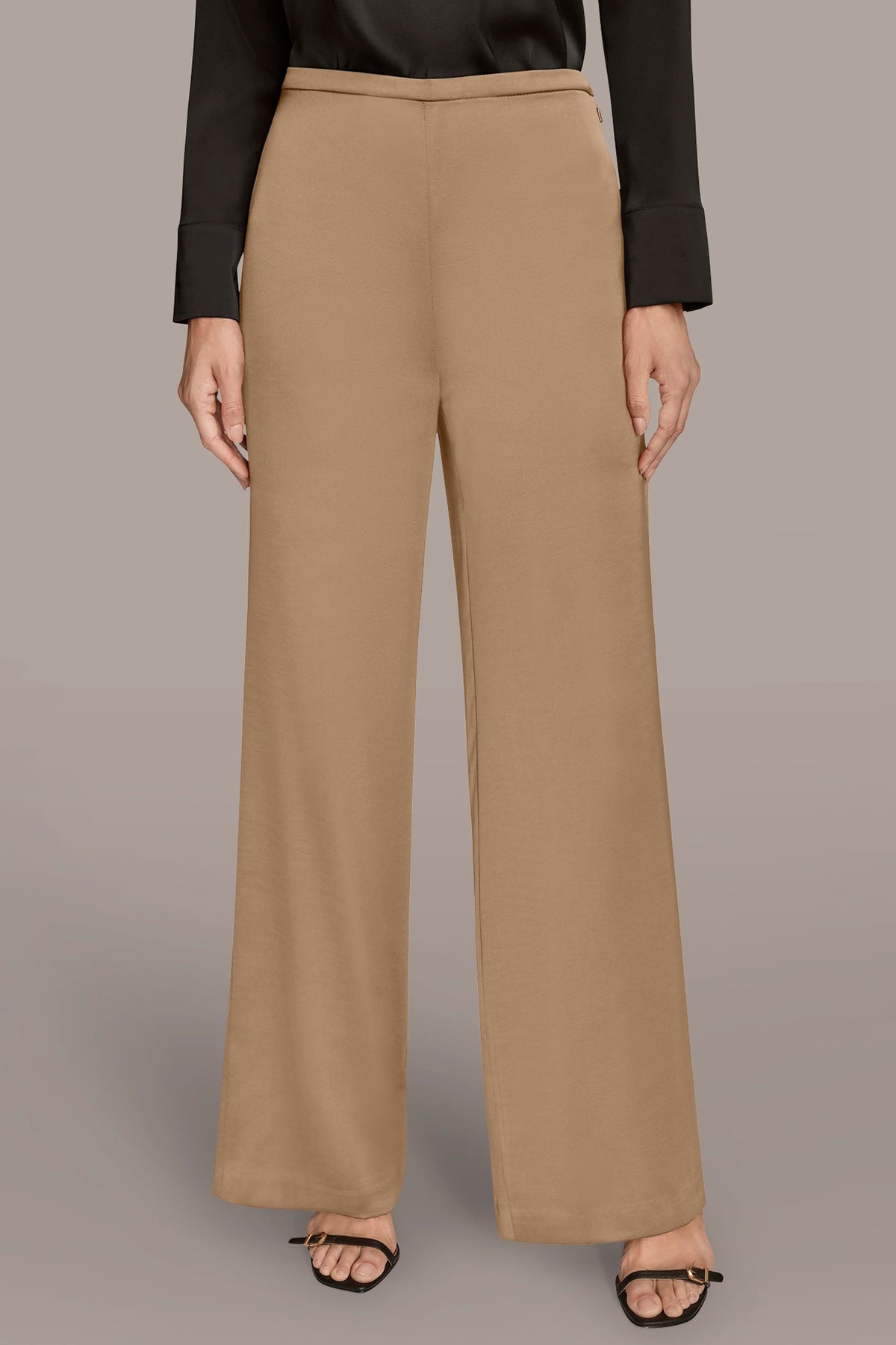 WIDE LEG PULL ON PANT - FAWN