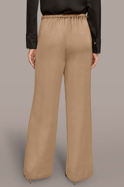 WIDE LEG PULL ON PANT - FAWN