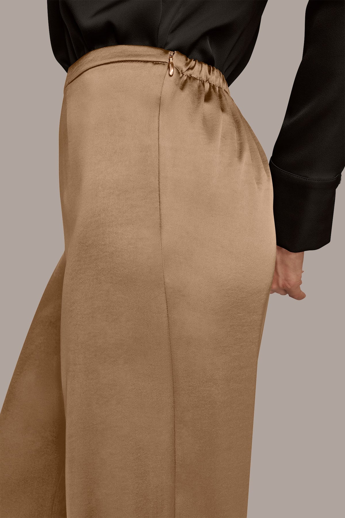 WIDE LEG PULL ON PANT - FAWN