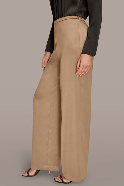 WIDE LEG PULL ON PANT - FAWN