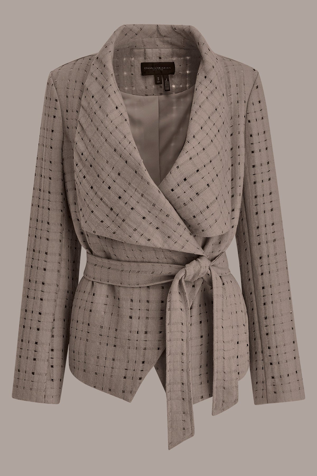 PERFORATED WRAP JACKET WITH BELT - VAPOR