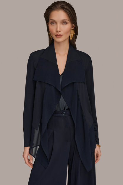 RUFFLE-FRONT JACKET - Nightfall
