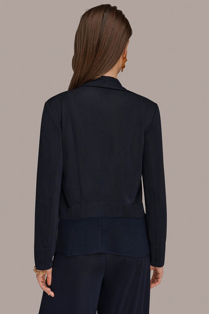 RUFFLE-FRONT JACKET - Nightfall