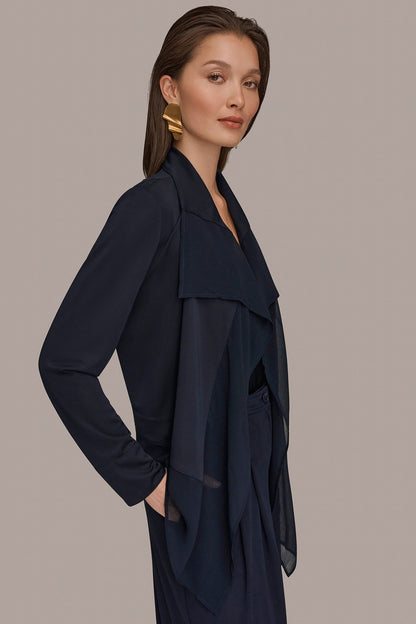 RUFFLE-FRONT JACKET - Nightfall