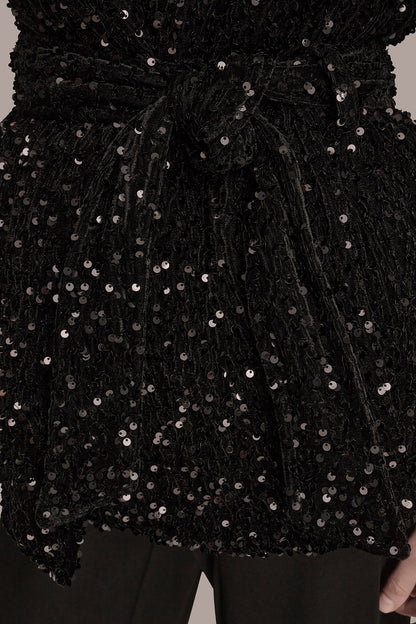 SEQUIN VEST - Black
