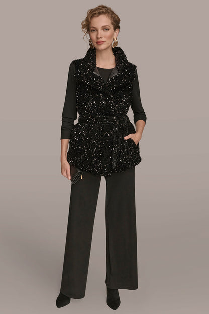 SEQUIN VEST - Black