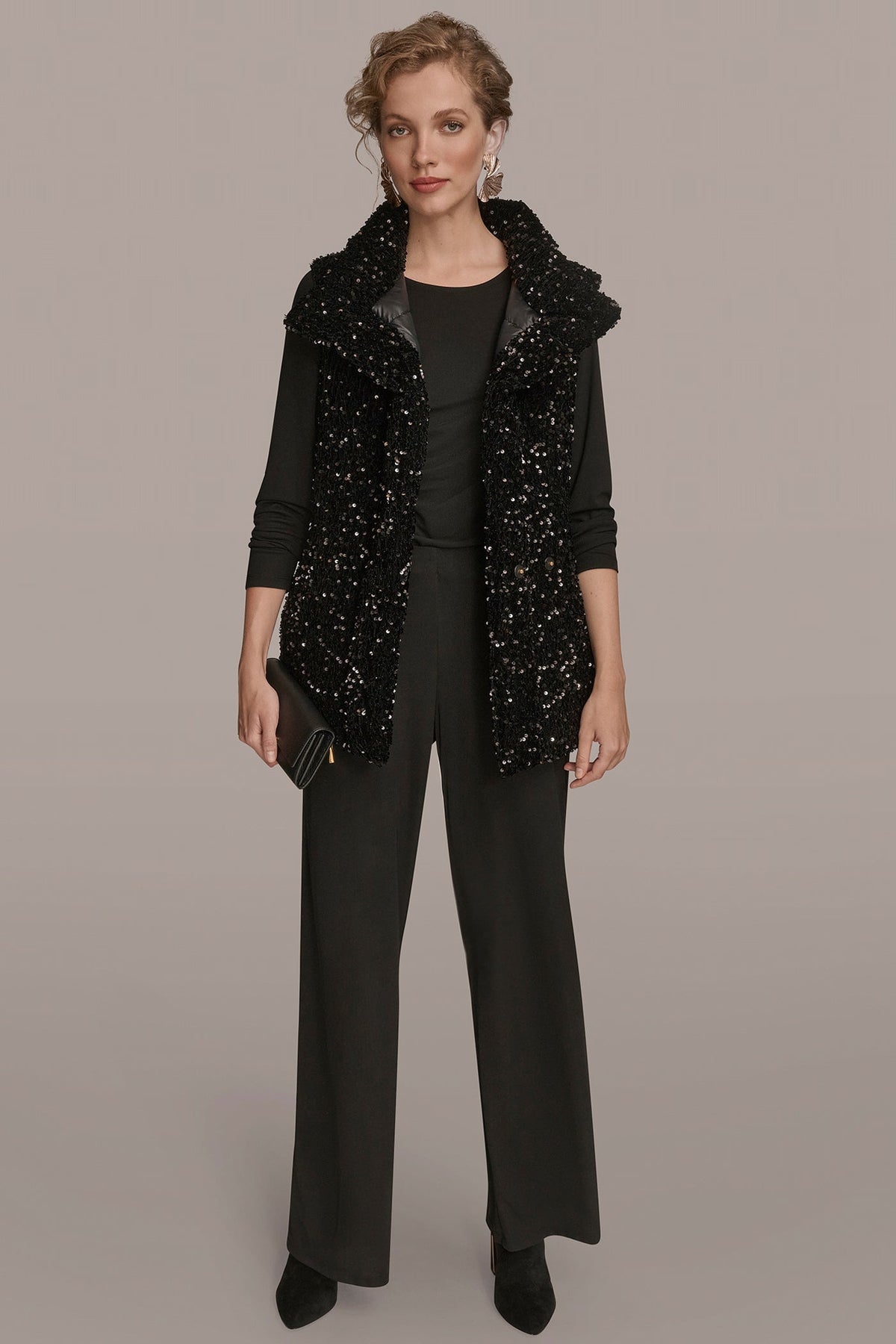 SEQUIN VEST - Black