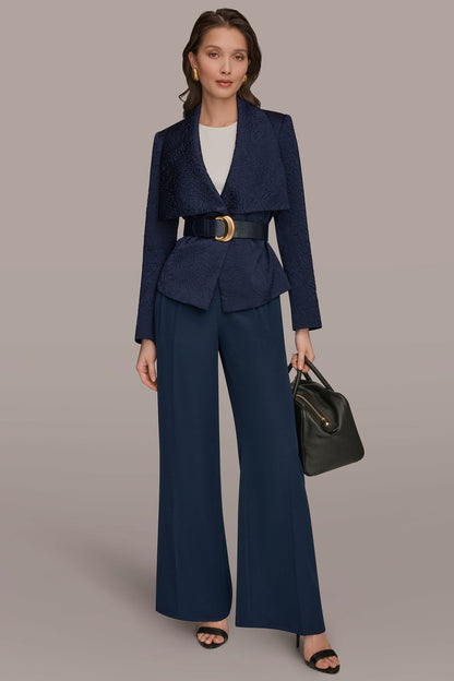 CRINKLE JACQUARD CROPPED BLAZER - Nightfall