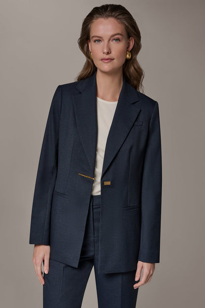 GOLD BAR LONGLINE BLAZER - Nightfall