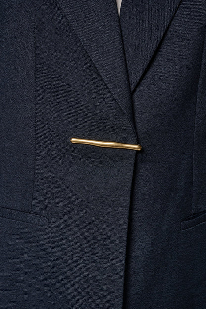 GOLD BAR LONGLINE BLAZER - Nightfall
