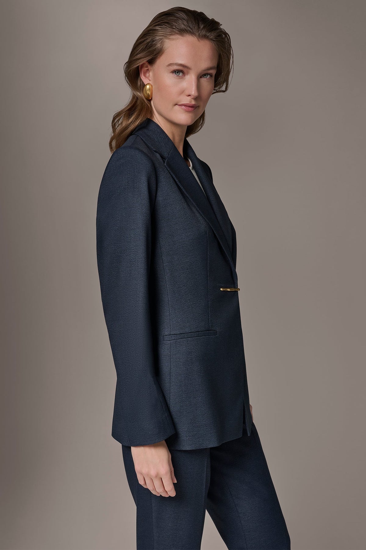 GOLD BAR LONGLINE BLAZER - Nightfall