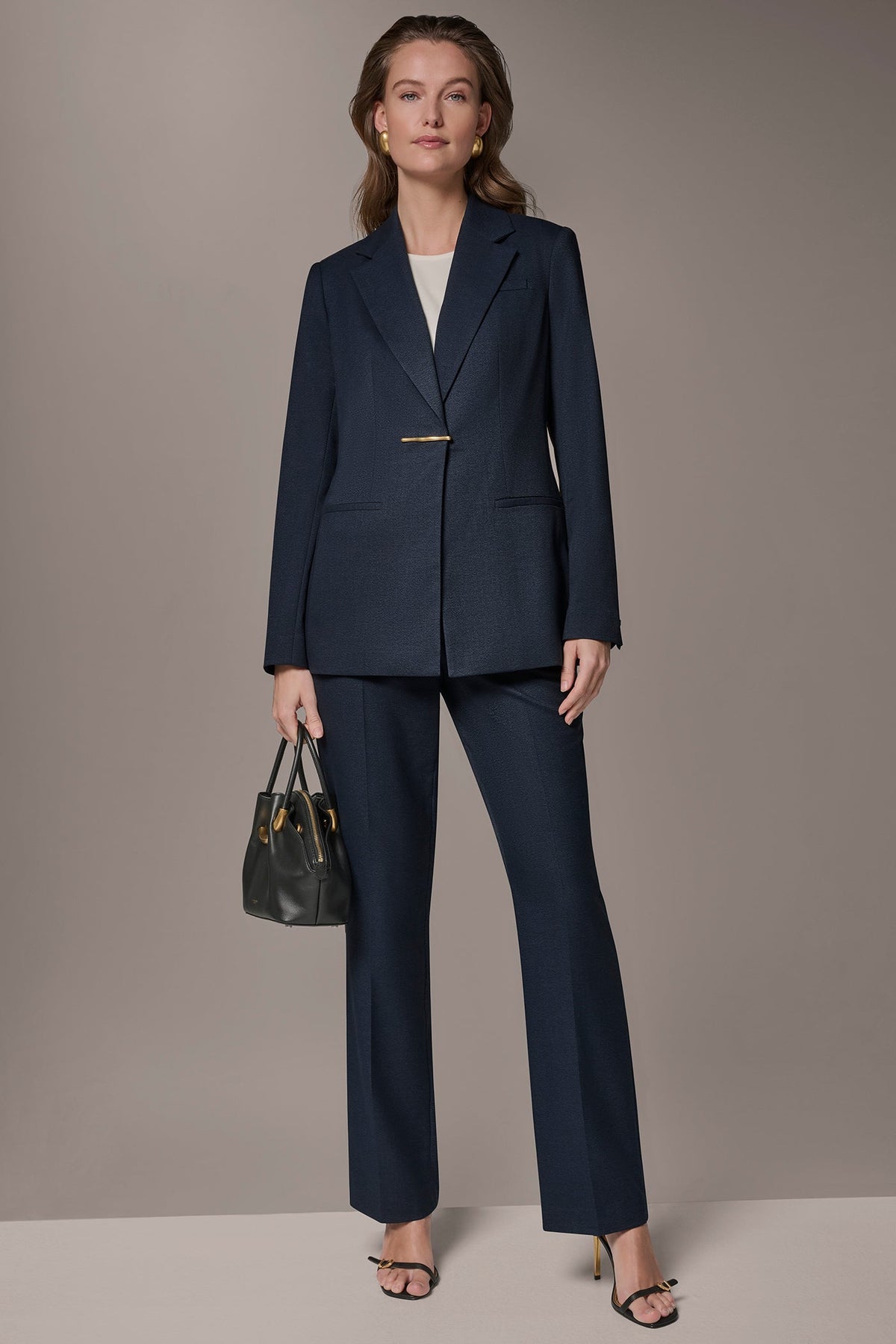 GOLD BAR LONGLINE BLAZER - Nightfall