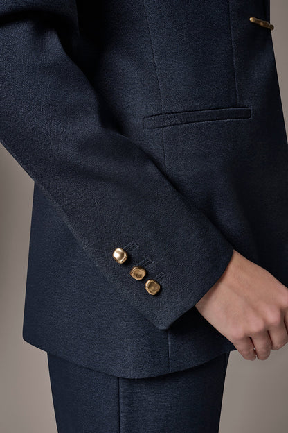 GOLD BAR LONGLINE BLAZER - Nightfall