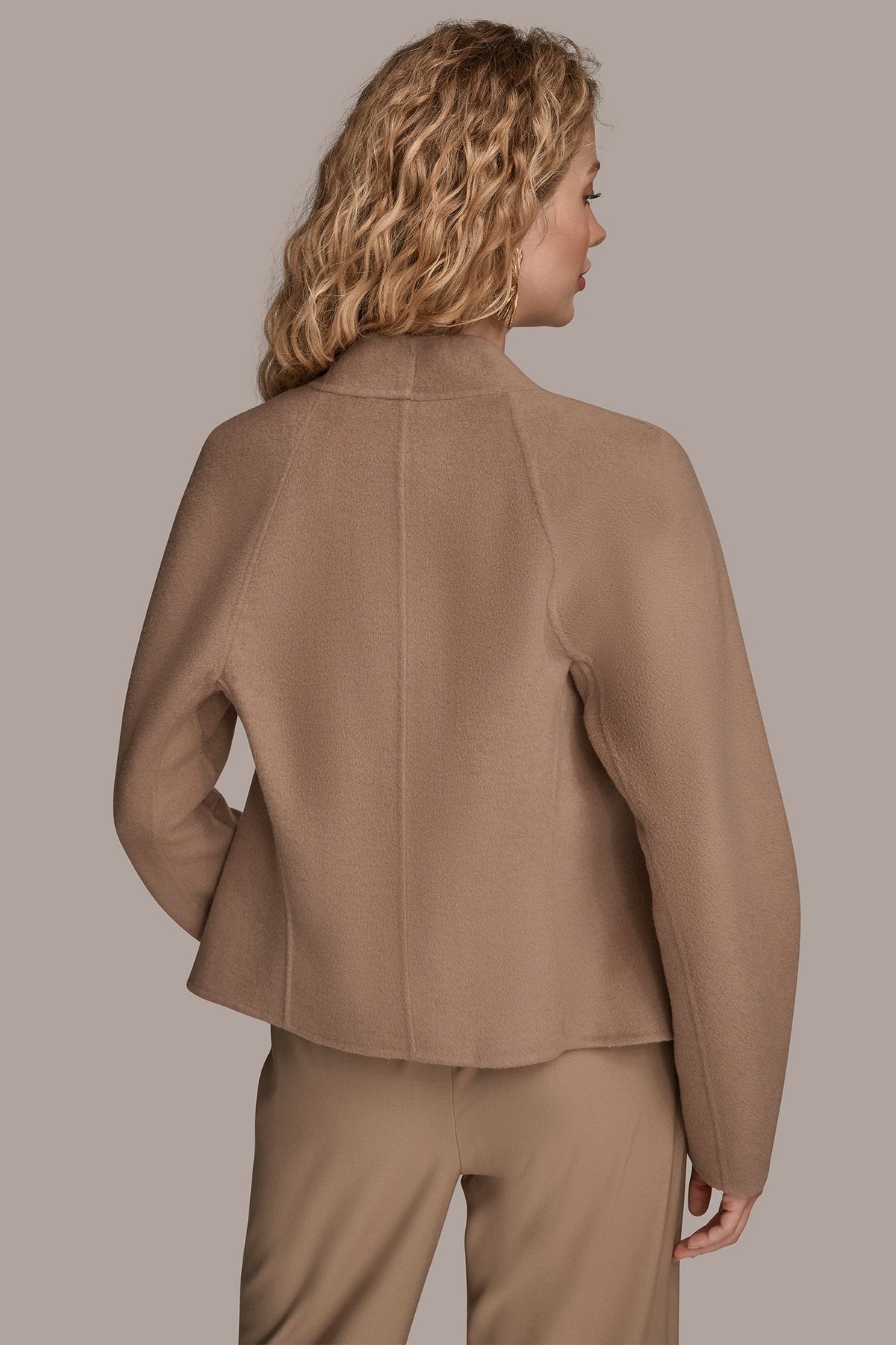 COLLARLESS EMBELLISHED WRAP JACKET - Heather Nolita