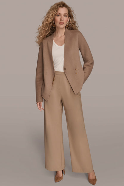 COLLARLESS EMBELLISHED WRAP JACKET - Heather Nolita