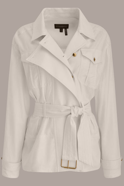 BELTED UTILITY JACKET - CREAM