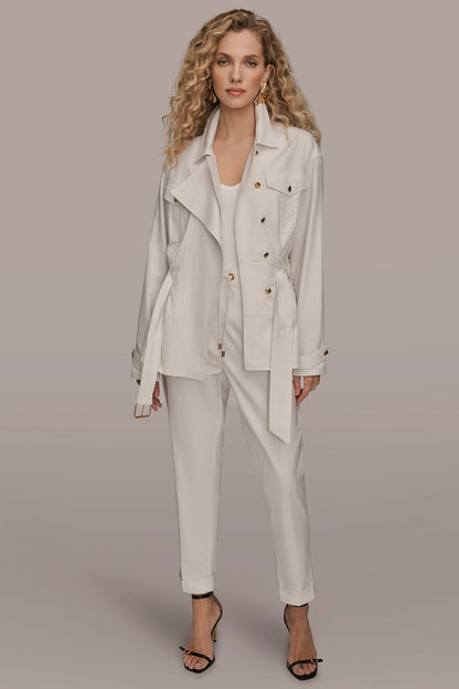 BELTED UTILITY JACKET - CREAM