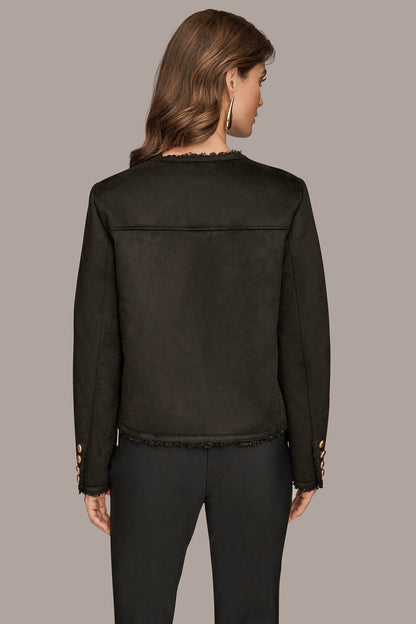 FAUX-SHEARLING BOXY COAT - Black