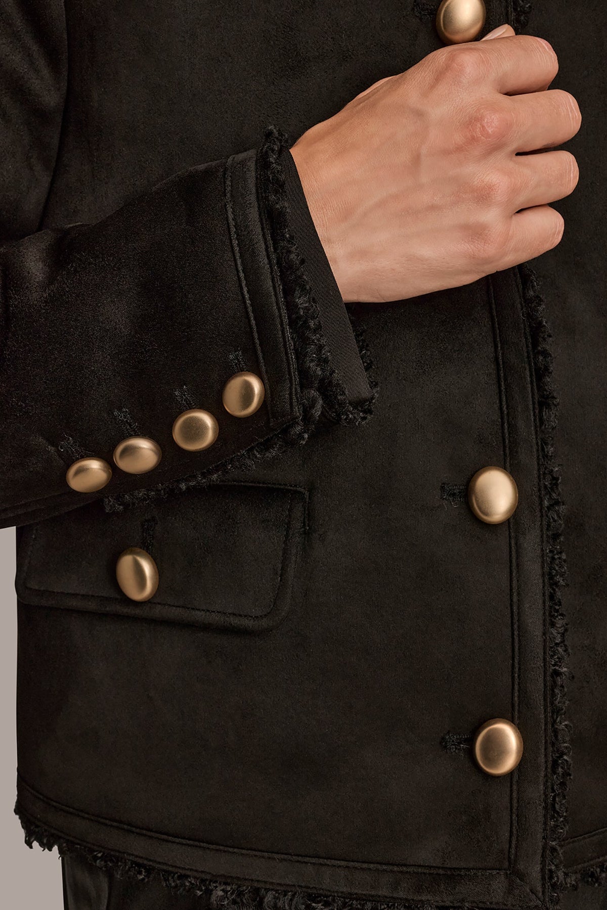 FAUX-SHEARLING BOXY COAT - Black