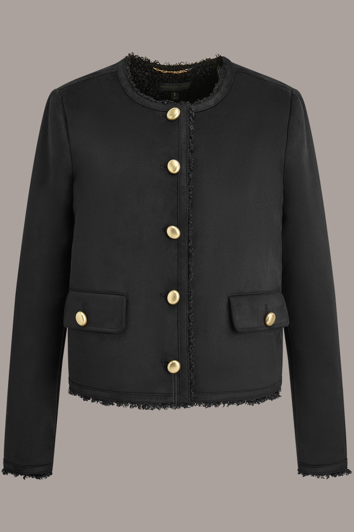 FAUX-SHEARLING BOXY COAT - Black