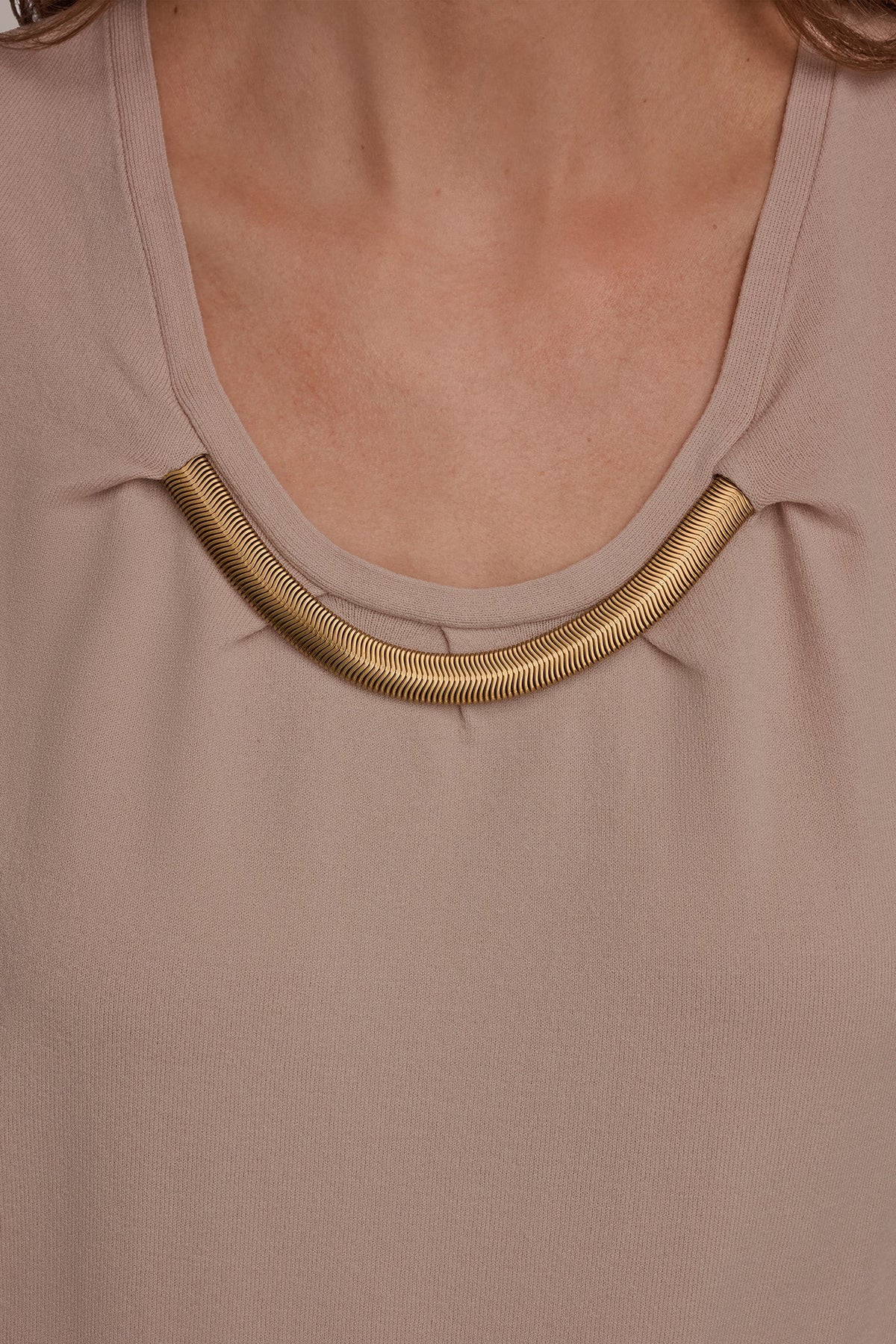 CAP SLEEVE METALLIC TRIM SWEATER - Snow Petal
