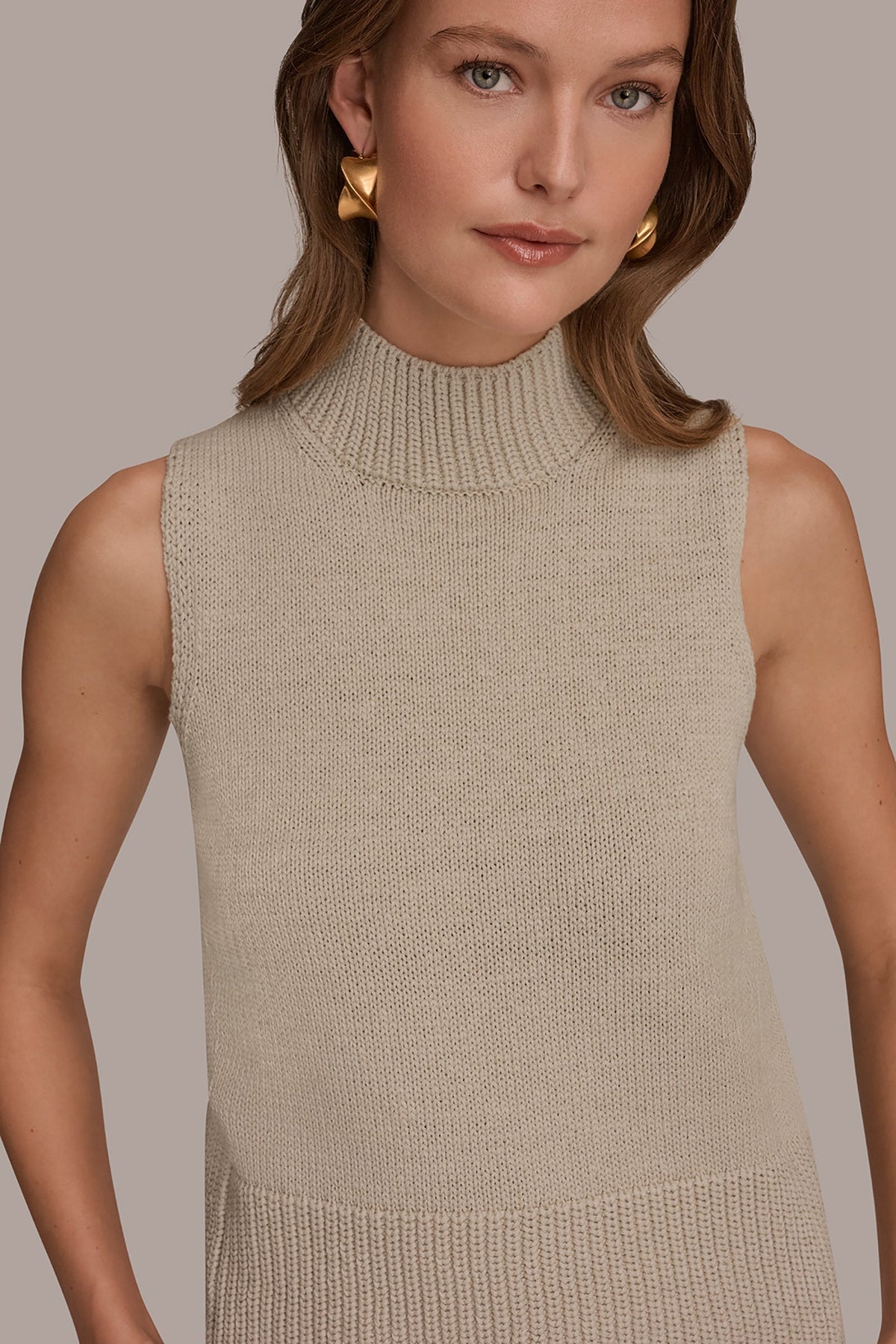 SLEEVELESS A-LINE SWEATER - Tuscan Grey