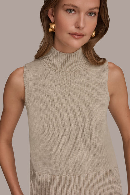 SLEEVELESS A-LINE SWEATER - Tuscan Grey
