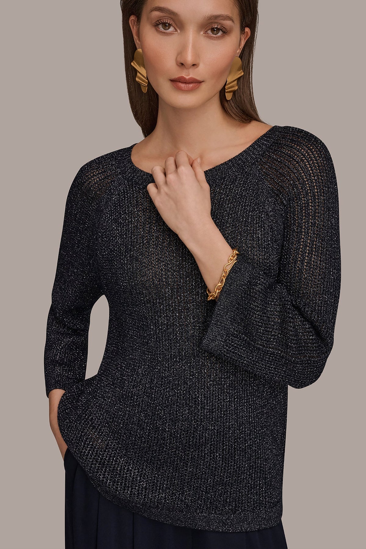 BOAT NECK DOLMAN SWEATER - Nightfall