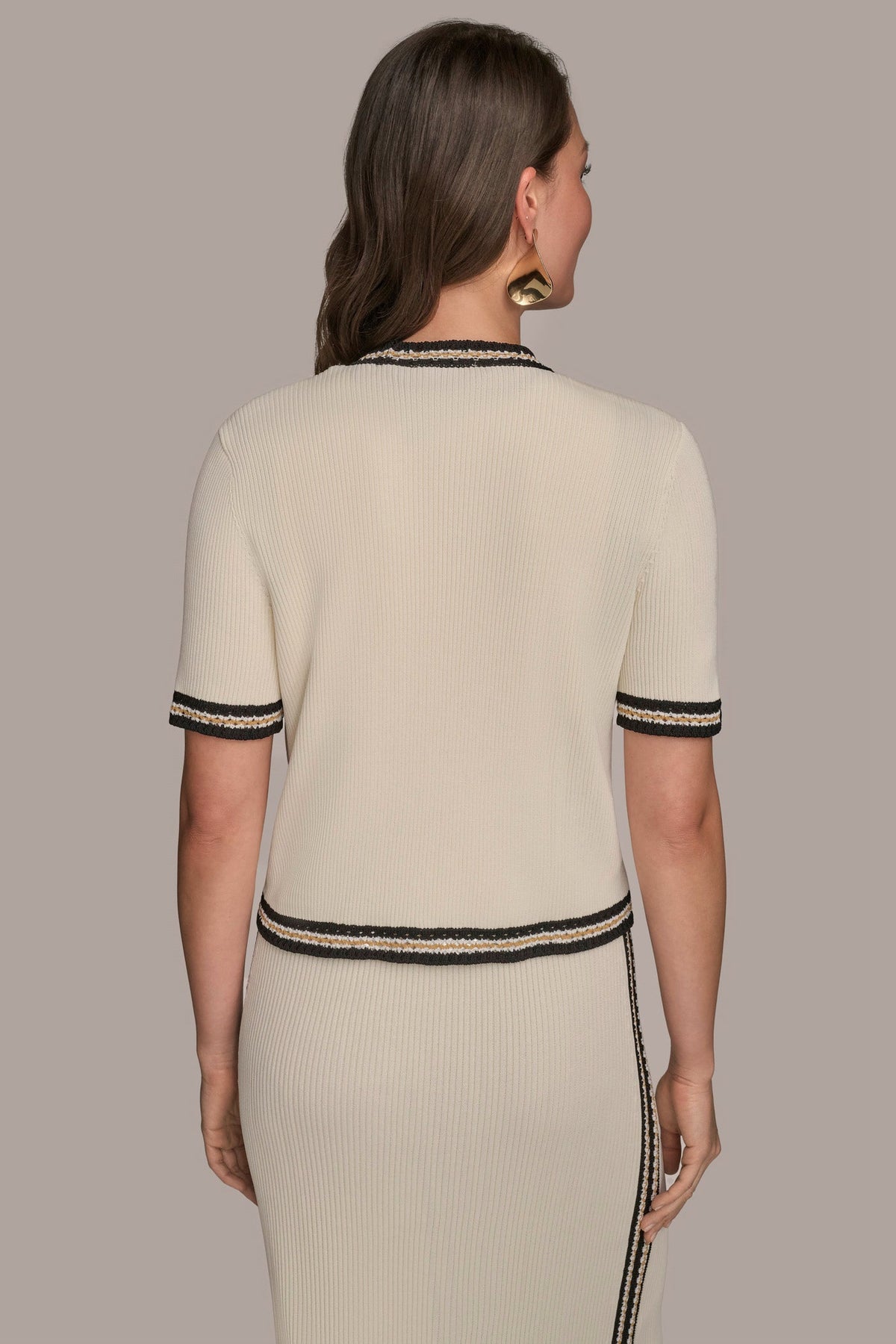 MIDI SHEATH DRESS WITH CARDIGAN - Cream/Beach Sand