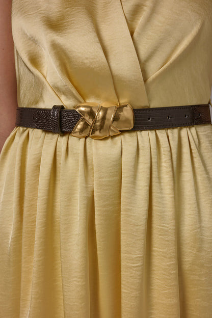 SLEEVELESS COWL-NECK MIDI DRESS - Panna Cotta